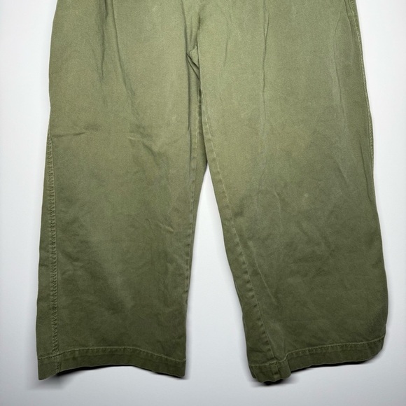 Anthropologie Maeve Green Wide Leg Cropped Pants | Utility Barrel Trouser 6 - Picture 4 of 10